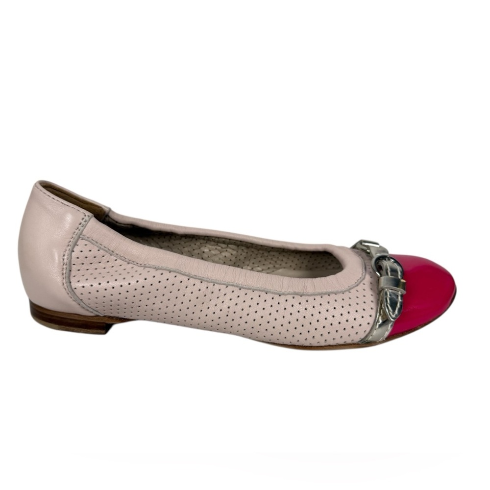 AGL Monika Leather Cap Toe Ballet Ballerina Flats EU 36 US 6 Pink Made In Italy - Picture 2 of 15